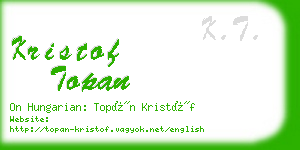 kristof topan business card